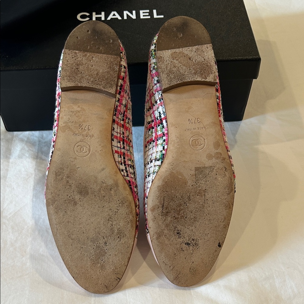 CHANEL Multicolor Tweed Ballerina Flats - Picture 9 of 14